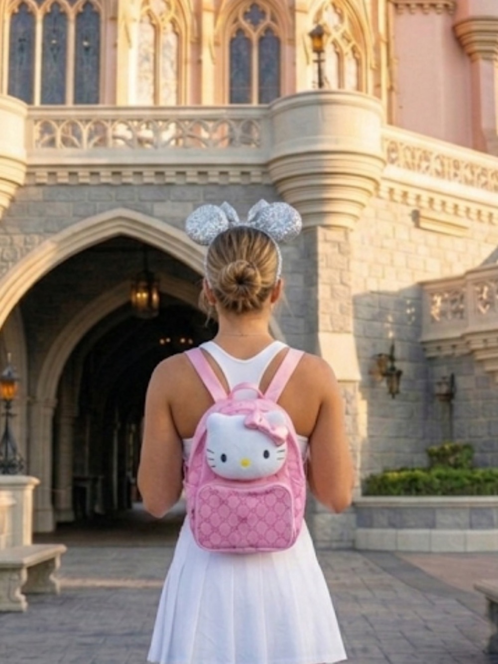 💖Vintage hello kitty backpack pink backpack plush backpack Sanrio glitter bag